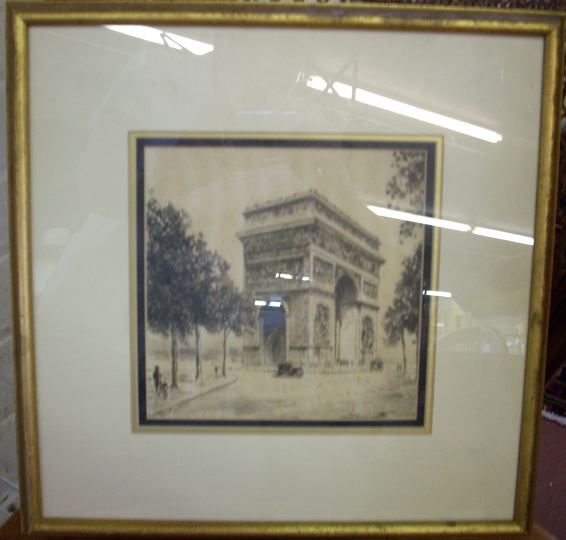 Appraisal: French School Late th Century Parisian City Scape of lithograph