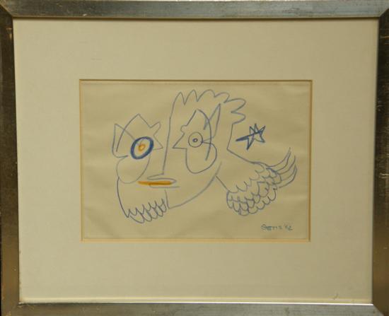 Appraisal: Thetis Blacker - British 'Dove Form' blind drawing signed and