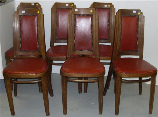 Appraisal: Set of six ''Level Bentwood Chair Co '' deco style