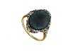 Appraisal: A BLACK OPAL AND DIAMOND RING with chip diamonds to