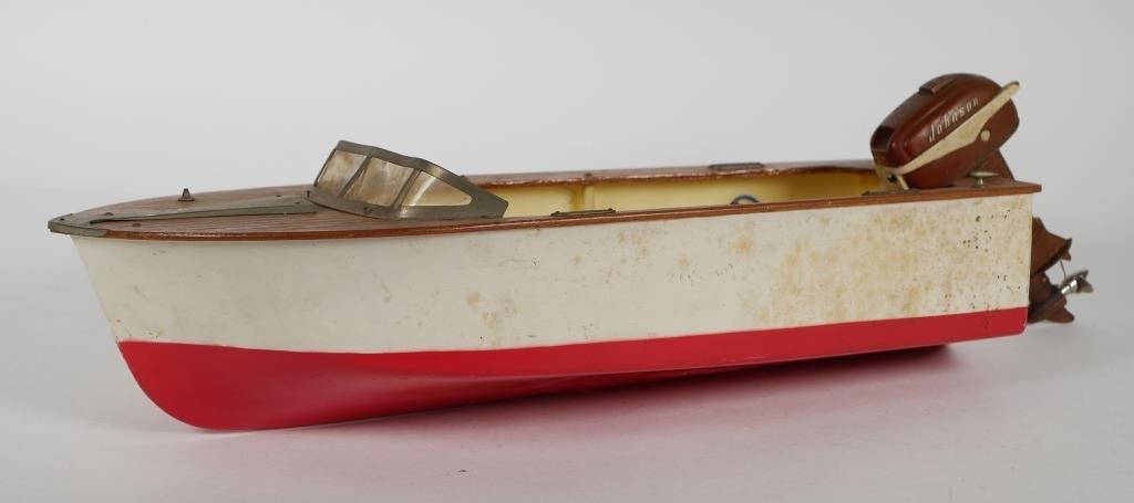 Appraisal: VINTAGE BATTERY OP TOY MODEL BOATVintage toy boat is plastic