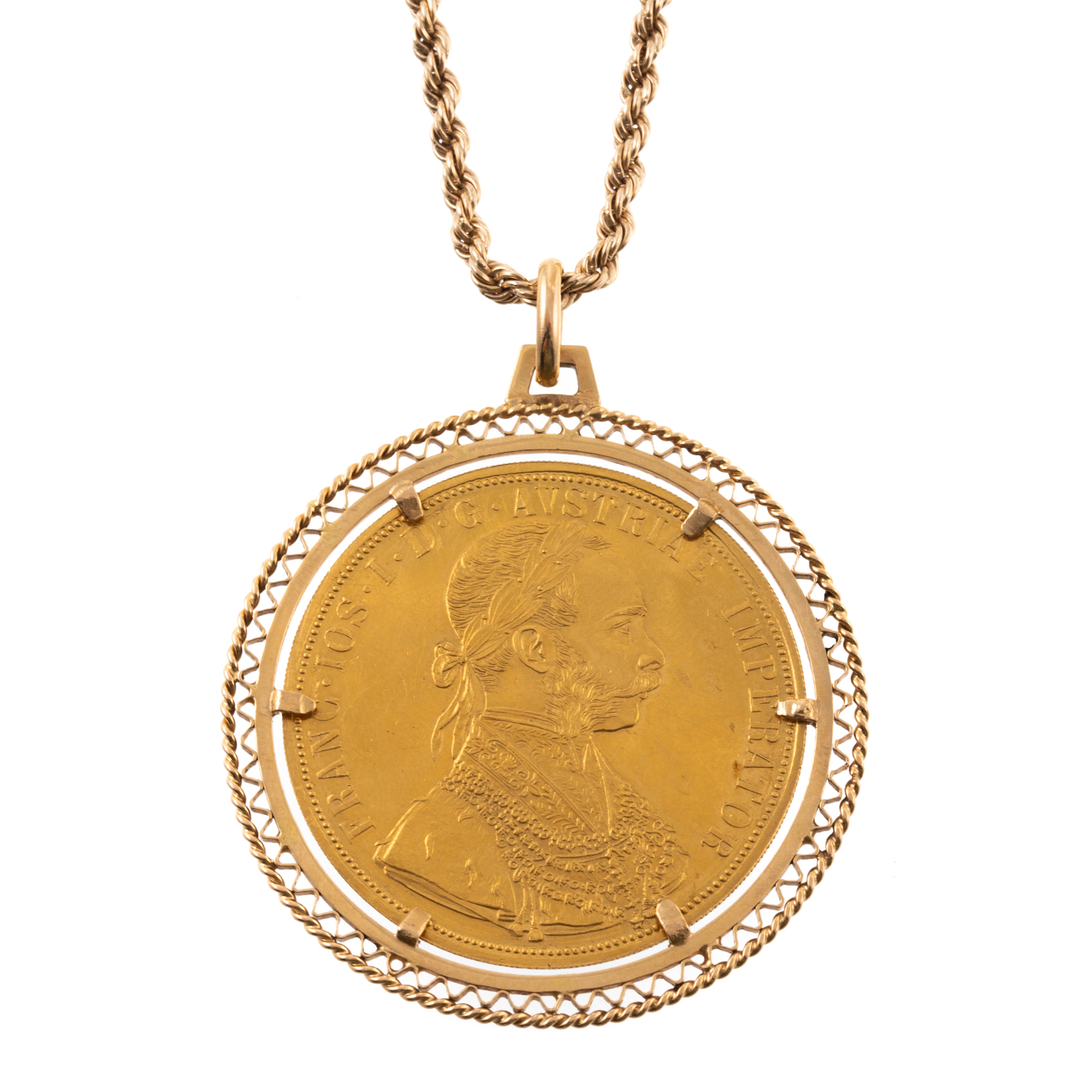 Appraisal: A AUSTRIAN DUCAT GOLD COIN PENDANT IN K K yellow