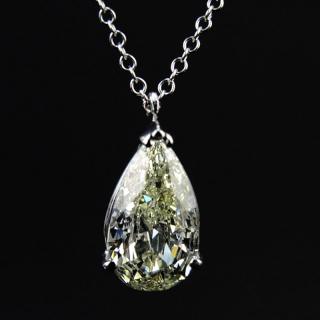 Appraisal: Vintage Approx Carat Pear Shape Diamond Solitaire Pendant Necklace Diamond