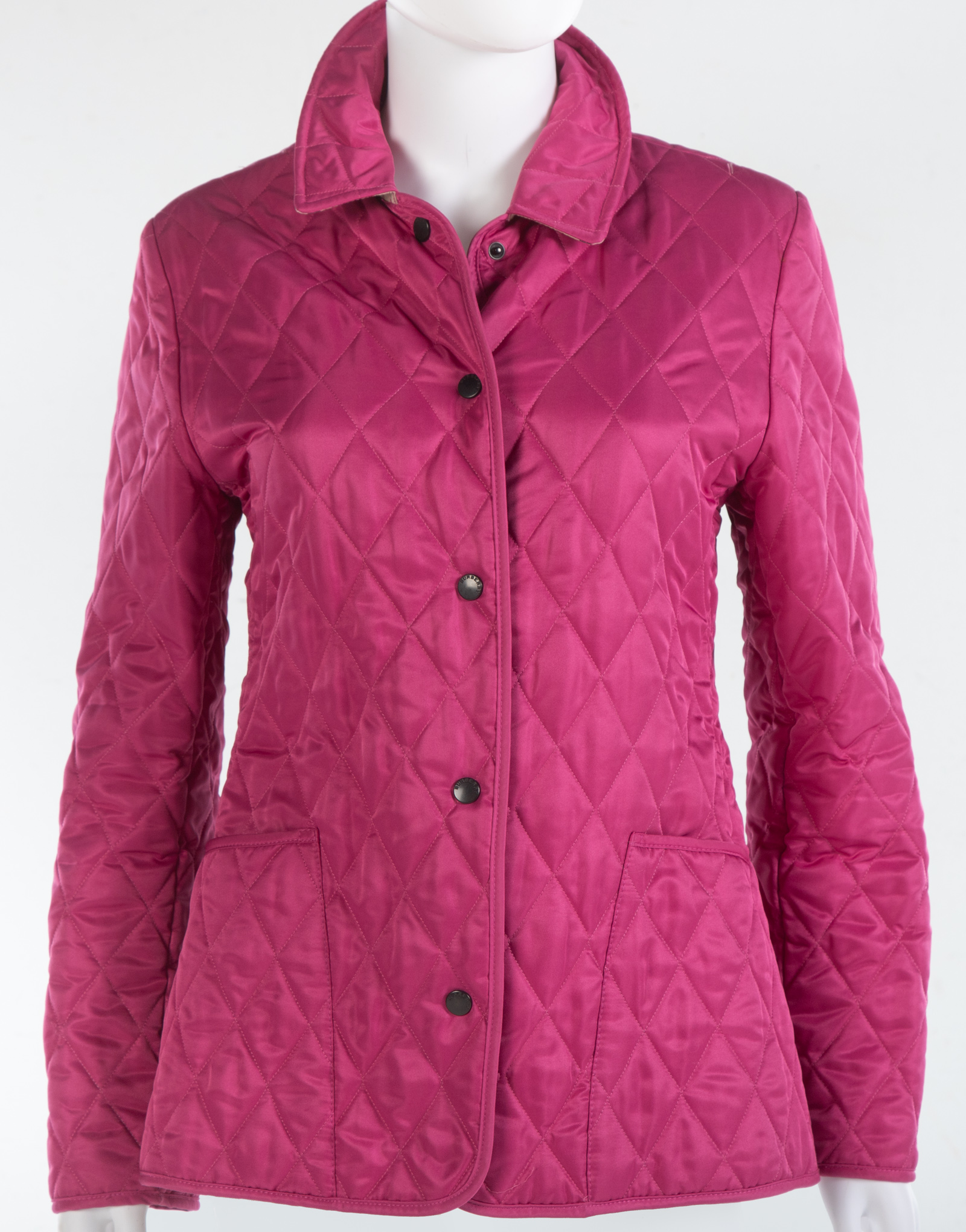 Appraisal: BURBERRY PINK QUILTED JACKET Made in England size S