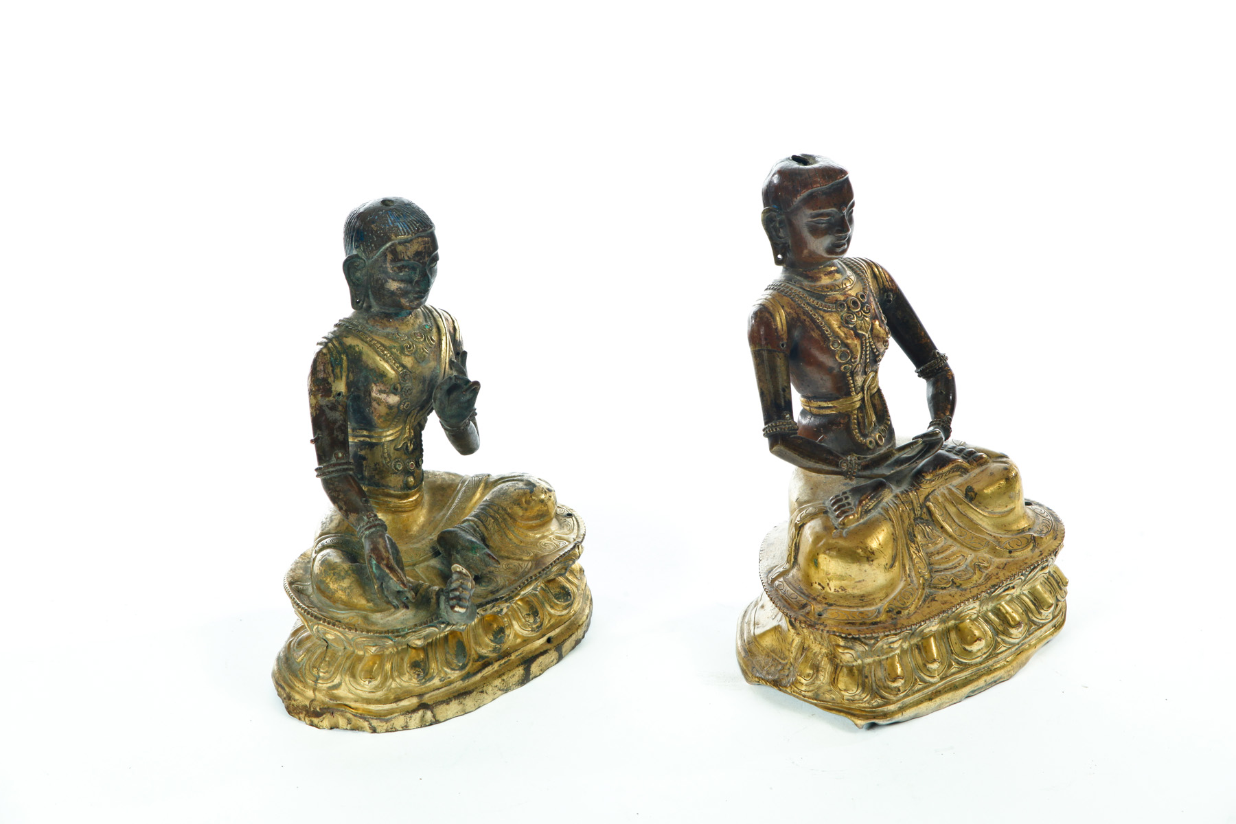 Appraisal: TWO SEATED BUDDHAS Tibet or Nepal early th century Sheet