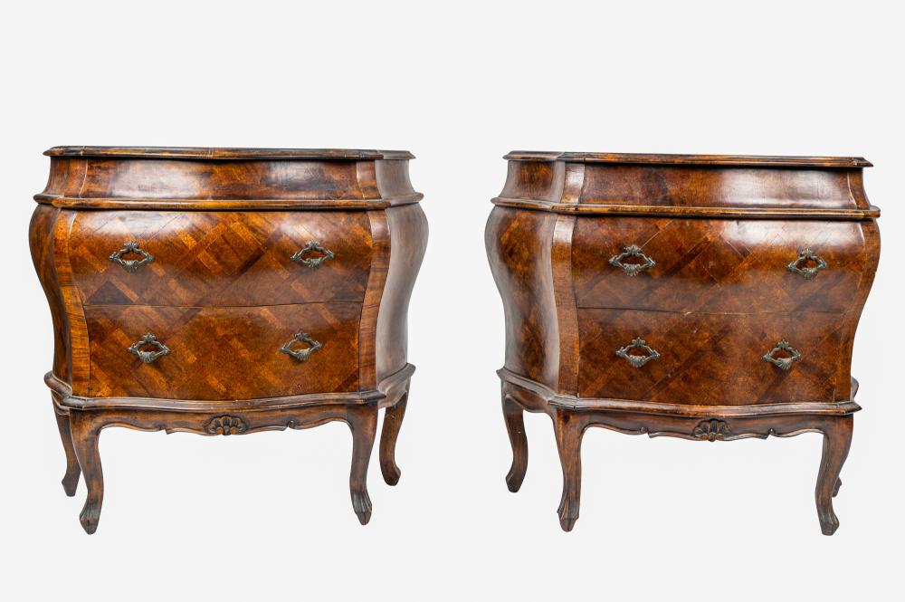 Appraisal: PAIR OF ITALIAN ROCOCO STYLE PETITE COMMODESmid- th century with