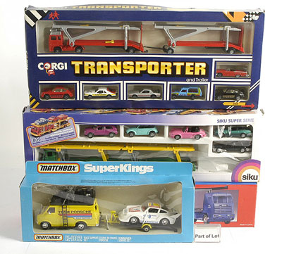 Appraisal: Car Transporter sets - including Matchbox Superkings K Team Porsche