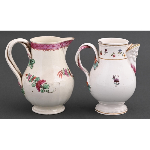 Appraisal: A fluted creamware cream jug c the entwined handle with