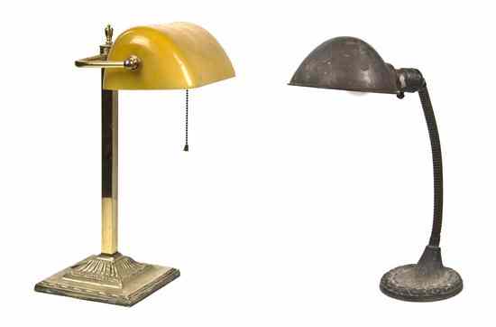 Appraisal: Two Associated Vintage Desk Lamps the first with a hemispherical