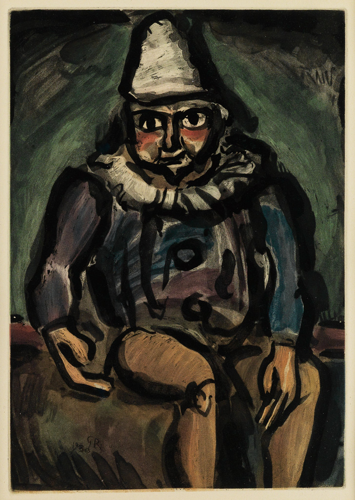 Appraisal: GEORGES ROUAULT Clown assis Color aquatint x mm x inches