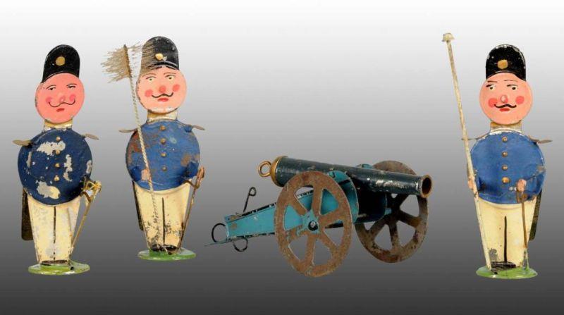 Appraisal: French Toy Cannon Set Description Includes original box Includes three