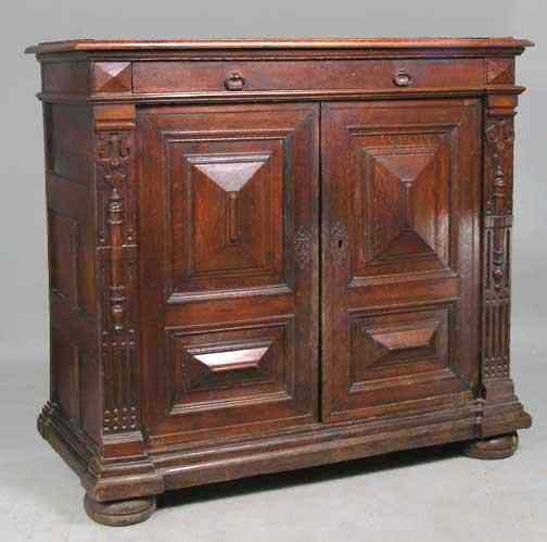 Appraisal: A French Louis XIV Oak Buffet circa having a large