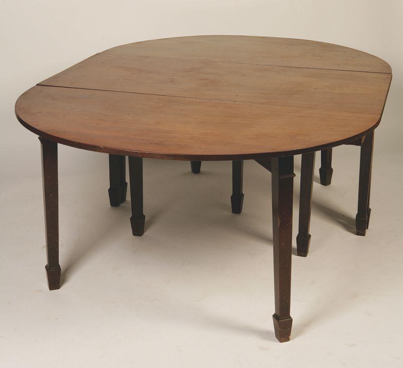 Appraisal: A LATE GEORGE III MAHOGANY D -END DINING TABLE the