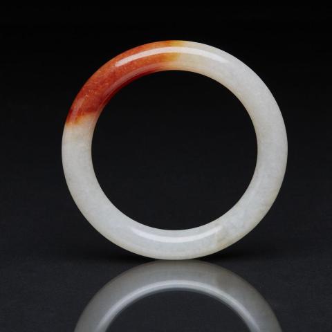 Appraisal: A Fine and Rare Red Jadeite Bangle th Century The