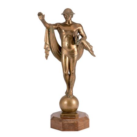 Appraisal: American Art Deco Bronze Figure of Mercury Estimate -