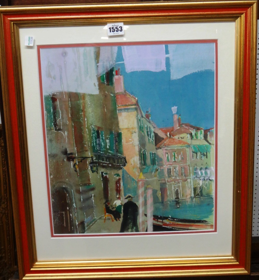 Appraisal: Patrick Hall - Parish Duties Venice watercolour and gouache signed