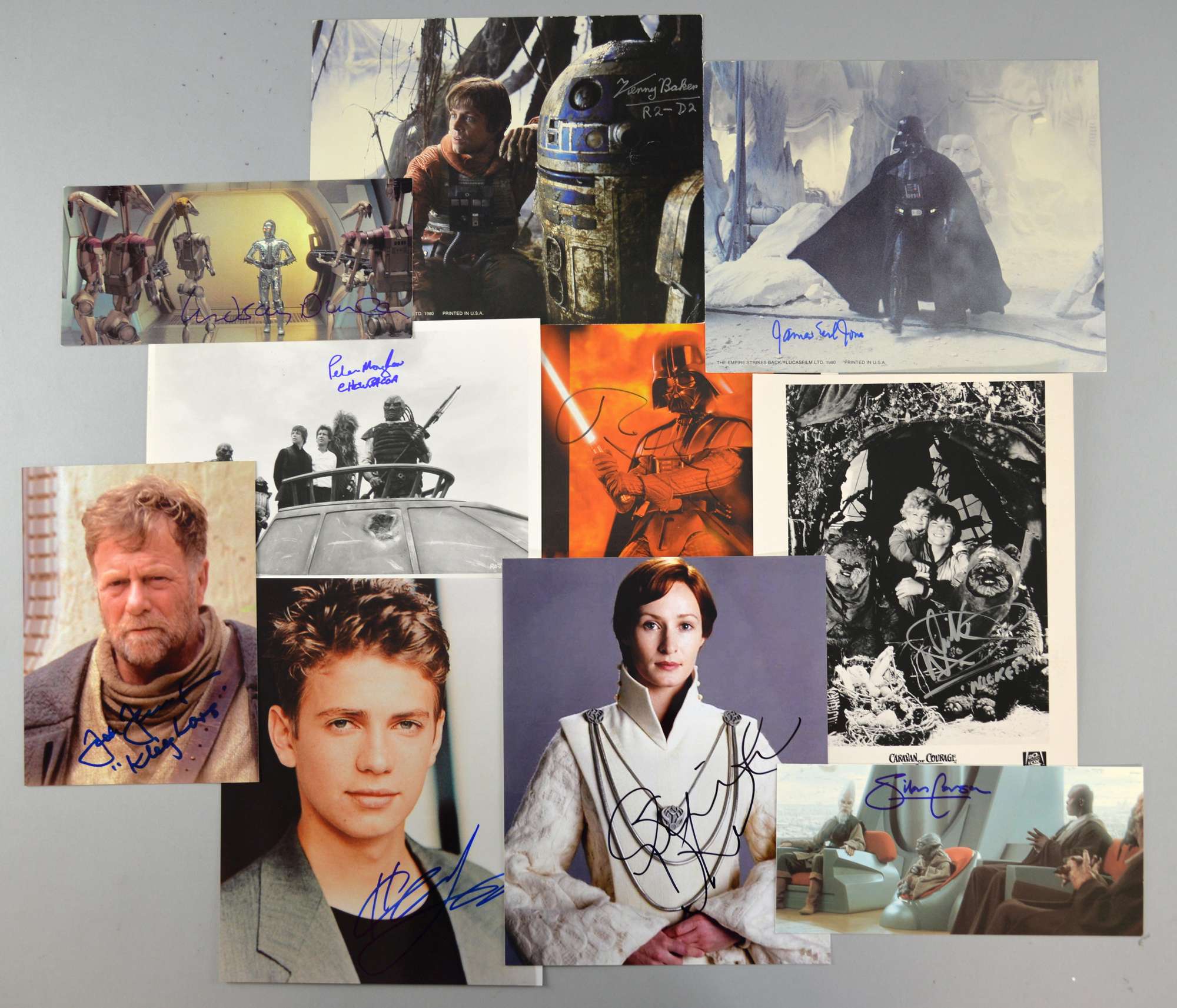 Appraisal: Star Wars related Ten signed promotional photographs cards including James