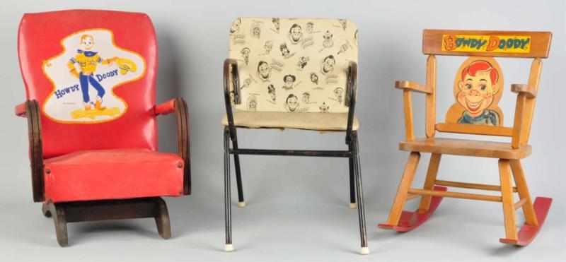 Appraisal: Lot of Howdy Doody Children's Chairs Includes one rocking chair