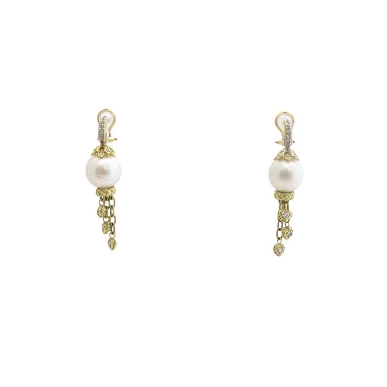 Appraisal: Possibly Judith Ripka Pearl Earrings Possibly Judith Ripka Pearl Earrings