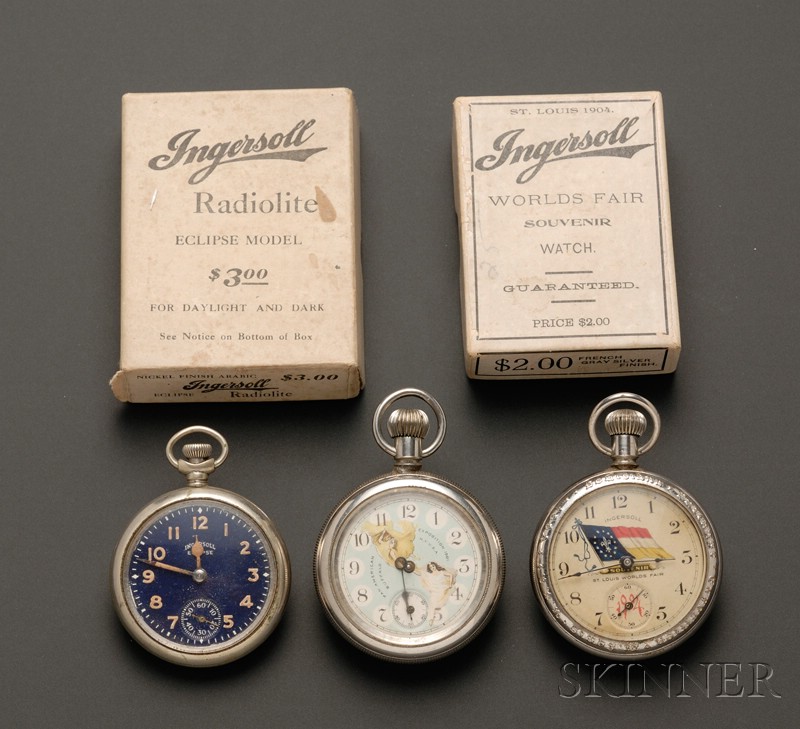 Appraisal: Three Dollar Watches by Ingersoll New York early th century