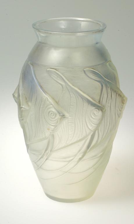 Appraisal: SABINO OPALESCENT GLASS VASE c of ovoid form with an