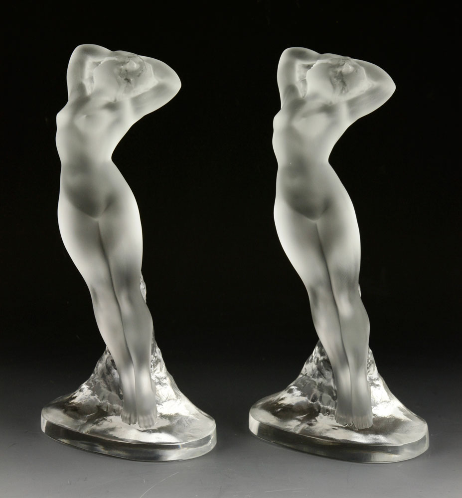 Appraisal: - Mid th C Lalique Figurines Mid th century Lalique