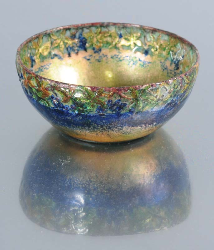 Appraisal: Tiffany Studios Enameled Cabinet Bowl with plique-a-jour enamel floral border