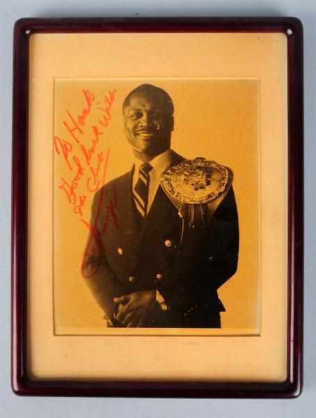 Appraisal: Personally Autographed Joe Frazier Photograph Framed photograph depicting Joe wearing