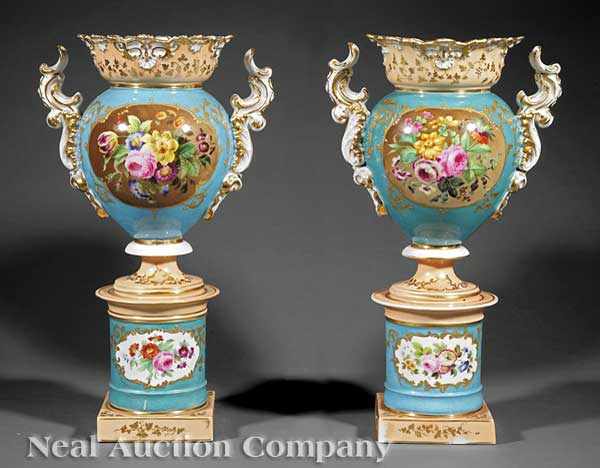 Appraisal: A Pair of Jacob Petit Paris Porcelain Vases mid- th