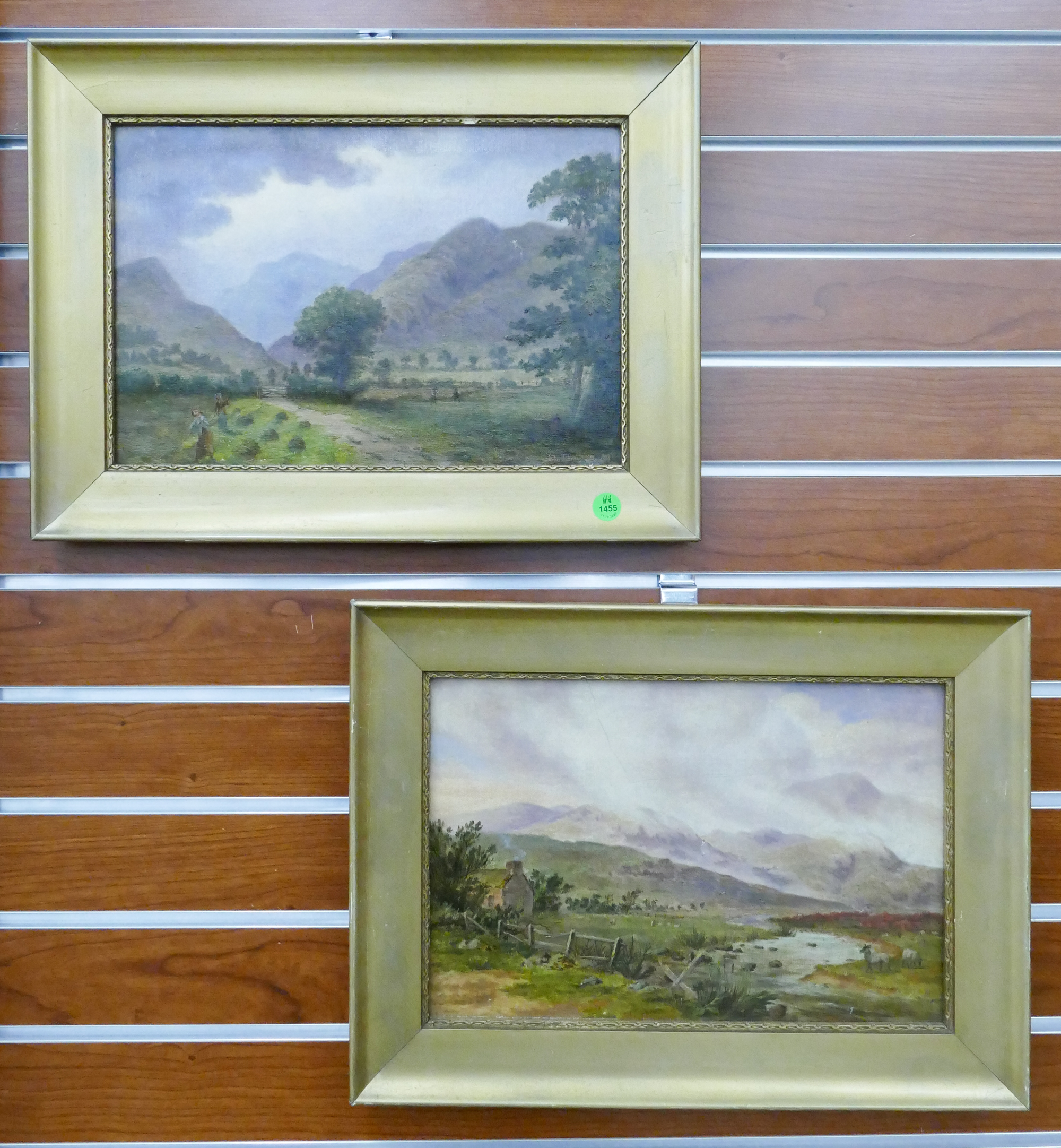 Appraisal: Pair John Thompson English Landscape Oil on Canvas Paintings Framed-