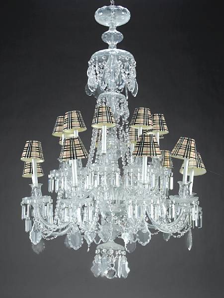 Appraisal: A Regency style cut glass eighteen light chandelier possibly Waterford