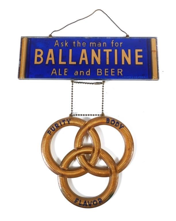 Appraisal: Vintage Ask the man for Ballantine Ale and Beer hanging