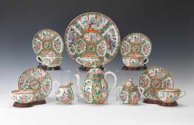 Appraisal: A Rose Medallion Porcelain Tea Service Tea set in Rose