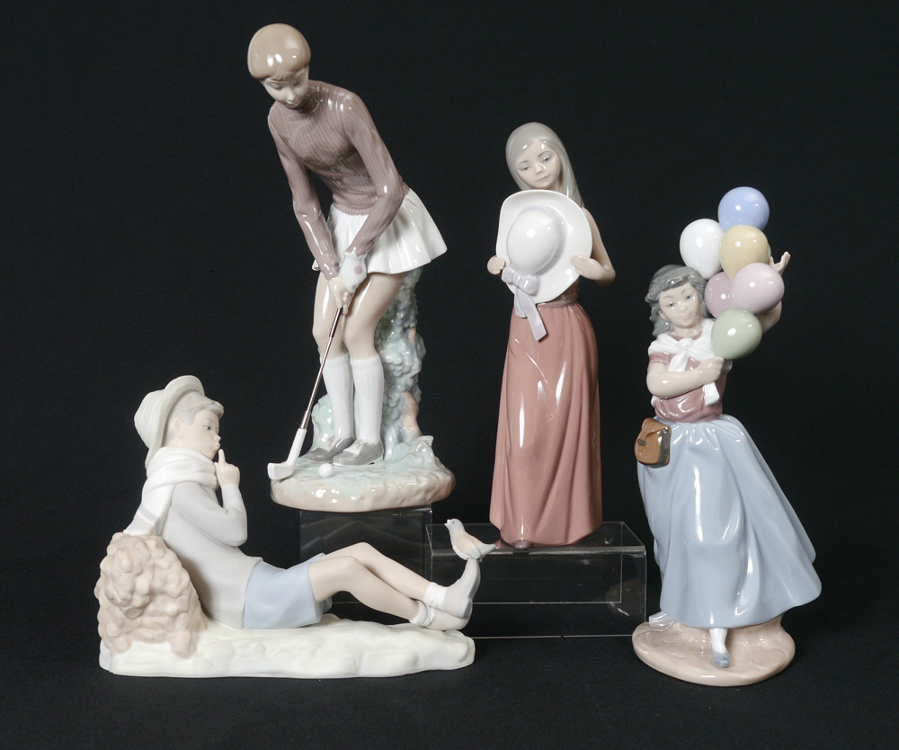 Appraisal: LLADRO PORCELAIN FIGURINES Shepherd with Bird Matte finished Vincente Martinez