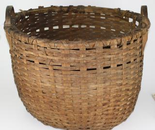 Appraisal: late th c country double handled farm basket some damage