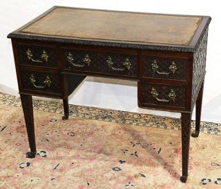 Appraisal: English Regency mahogany desk English Regency mahogany desk having a