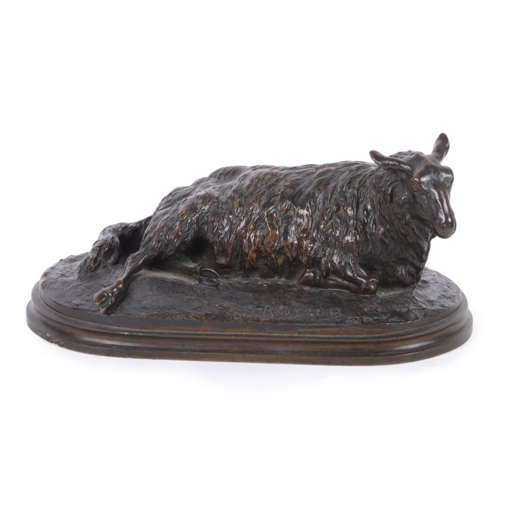 Appraisal: ROSA BONHEUR FRENCH - RECUMBENT SHEEP EWE BRONZE FIGURE ANIMALIER