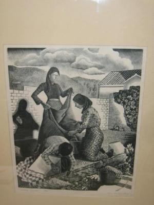 Appraisal: TOM CHADWICK Wayside Laundry woodcut signed in pencil limited edition