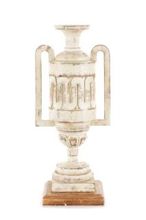 Appraisal: Distressed Neoclassical Turned Wood Decorative Urn th century Neoclassical style