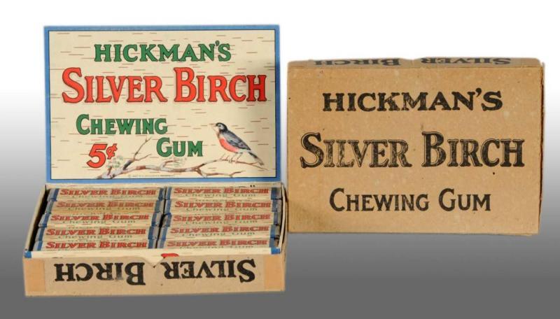 Appraisal: Silver Birch Gum Box Description Includes packs of gum with