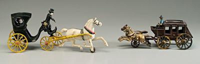 Appraisal: Two Kenton painted iron pull toys horse-drawn Hansom Cab Carriage