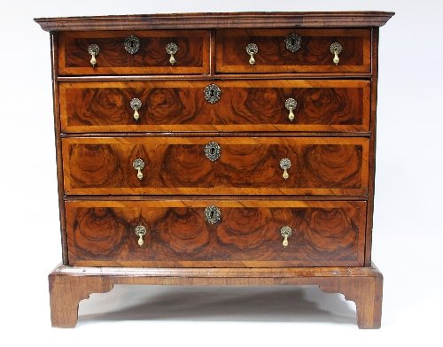 Appraisal: An th Century walnut chest of two short and three