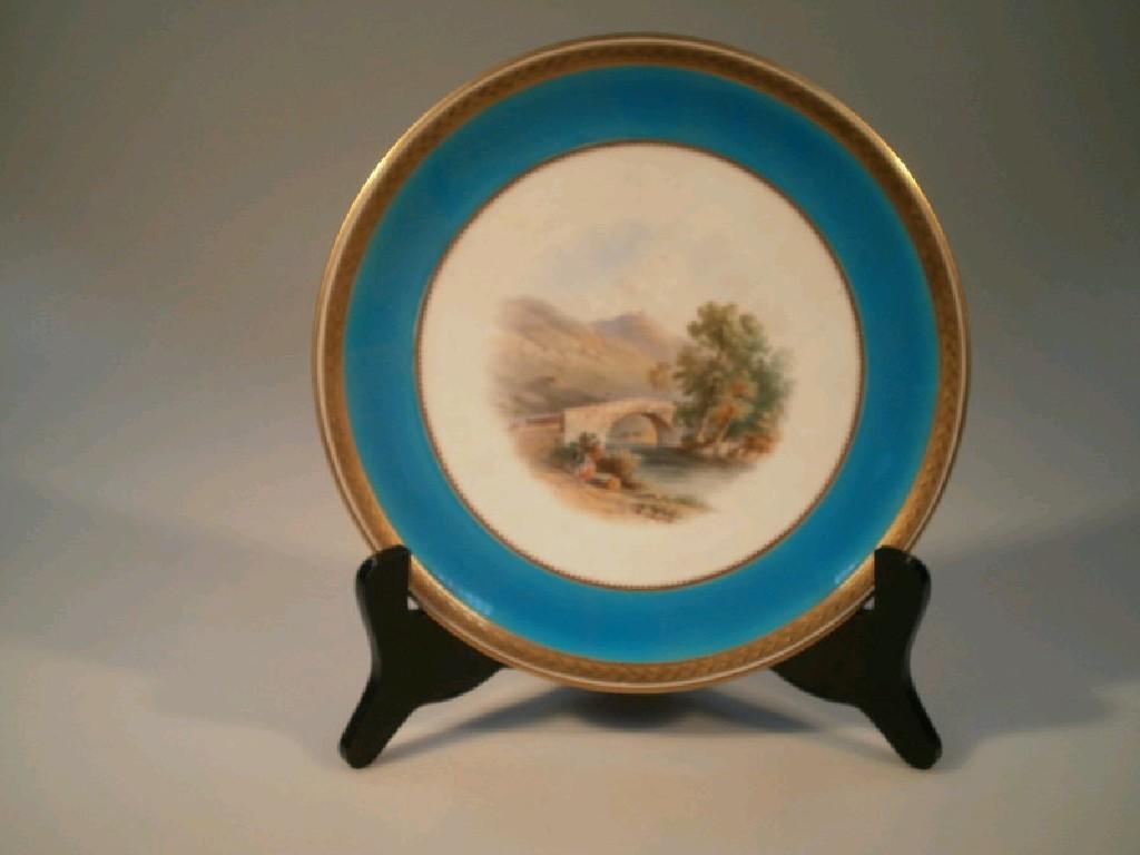 Appraisal: A thC Minton porcelain cabinet plate with blue and gilt