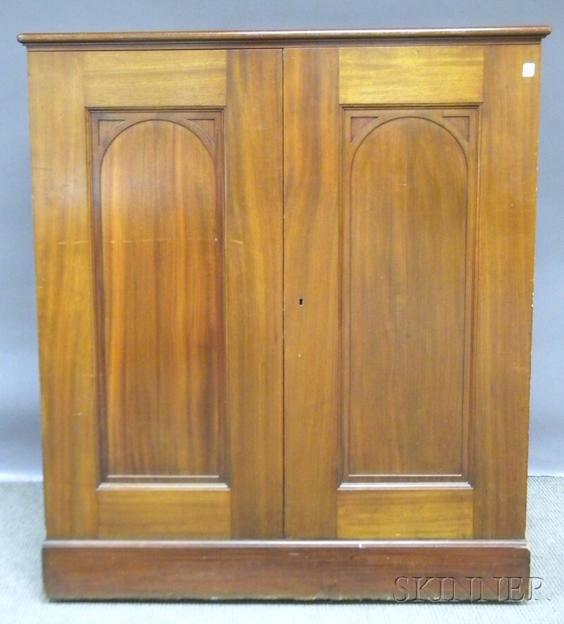 Appraisal: Georgian-style Mahogany Two-door Print Cabinet the interior fitted with sixteen