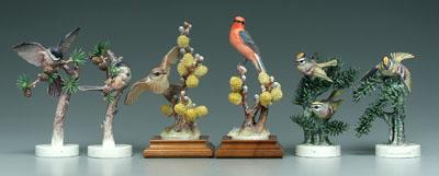 Appraisal: Three pairs Doughty bird figurines one pair chickadees - in