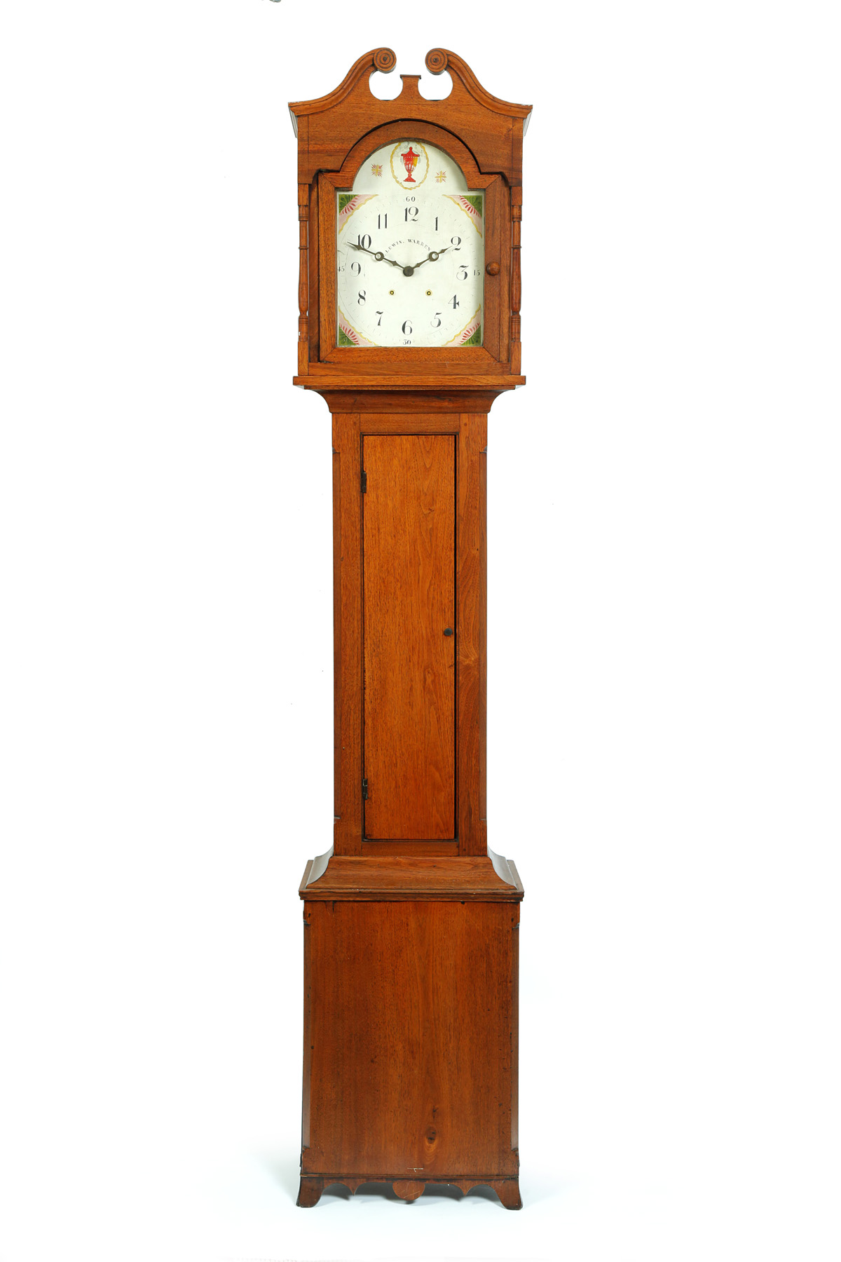 Appraisal: WHEELER LEWIS TRUMBULL COUNTY OHIO TALL CASE CLOCK Walnut and