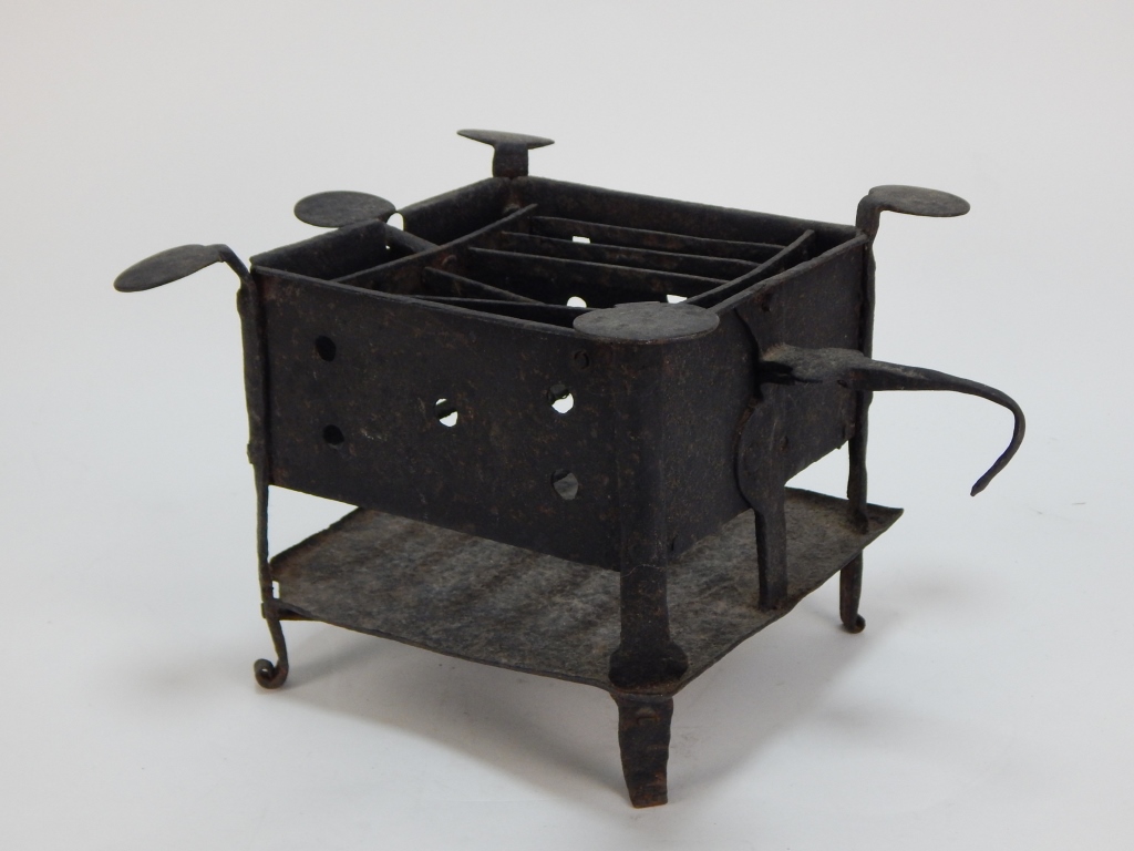 Appraisal: ANTIQUE AMERICAN WROUGHT IRON BRAISER TOASTER United States th- th