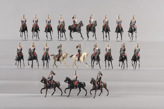 Appraisal: Lot of French Cuirassiers repainted Britains matte paint All mounted