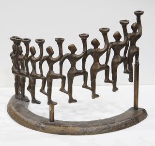 Appraisal: Bronze Tolla Inbar Tolla Inbar Israeli b Untitled Menorah with