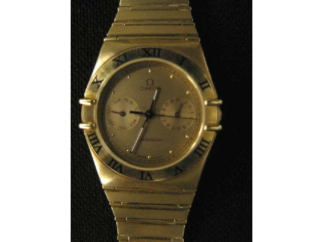 Appraisal: Omega Constellation k Gold Man's Wristwatch fancy multi dials champagne